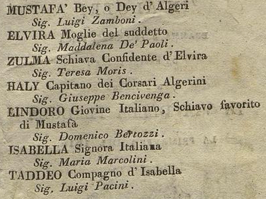 Italiana in Algeri Firenze 1814